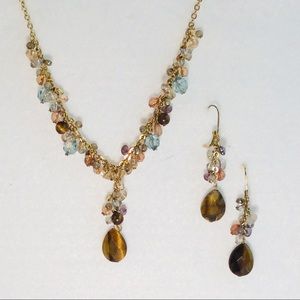 SALE BOGO Multi-faceted Bead Necklace/Earring Set